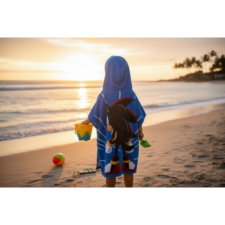 Poncho de bain Sonic a capuche