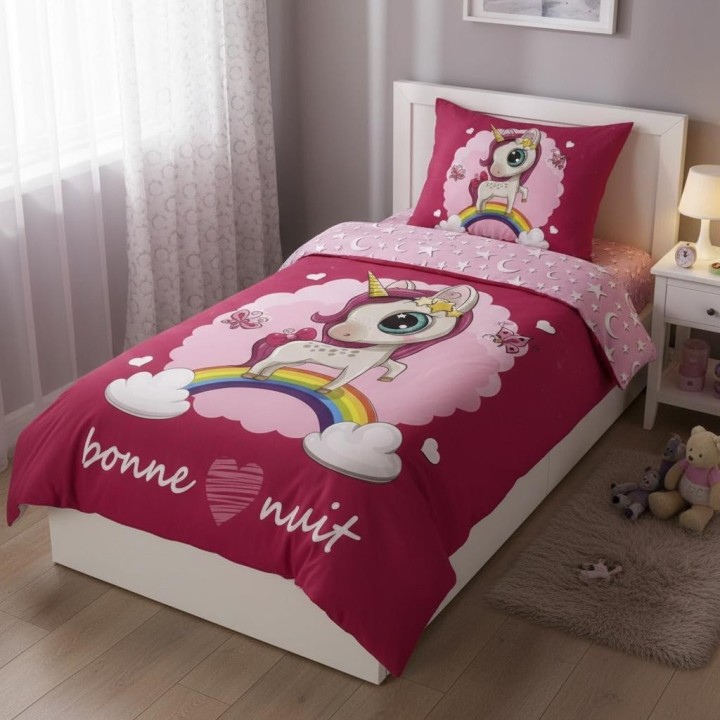 Parure housse de couette  Licorne