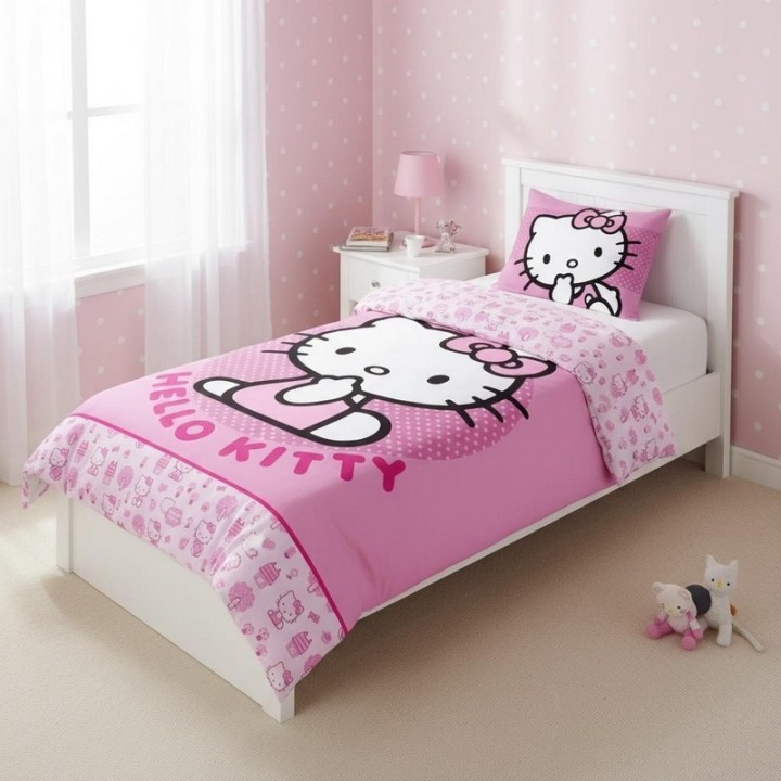 Parure de lit Hello Kitty- housse de couette Hello Kitty