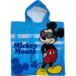 Poncho de bain Mickey Disney à capuche en coton