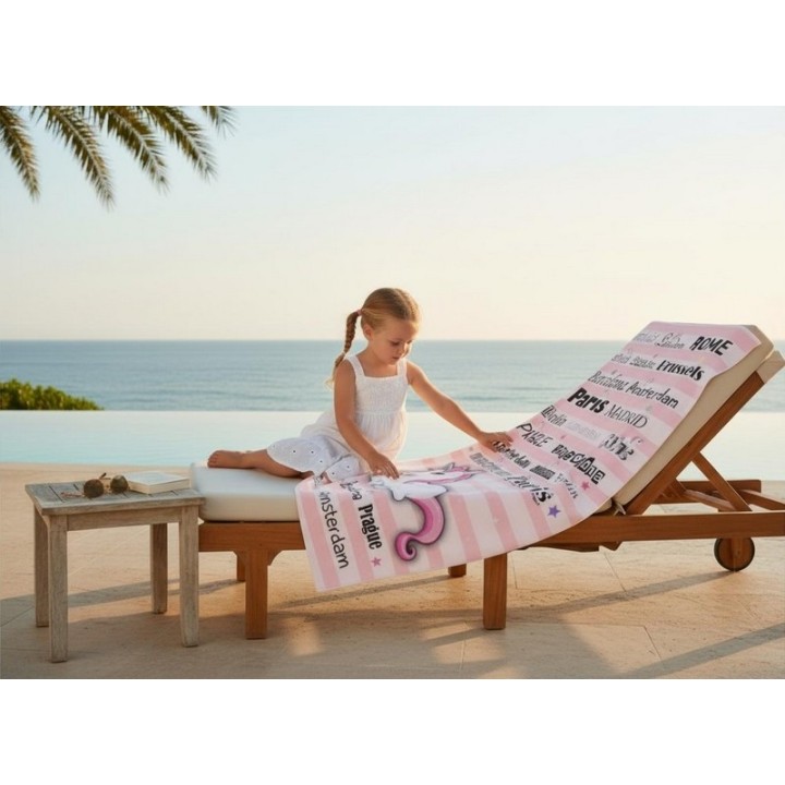 Drap de plage Licorne en coton