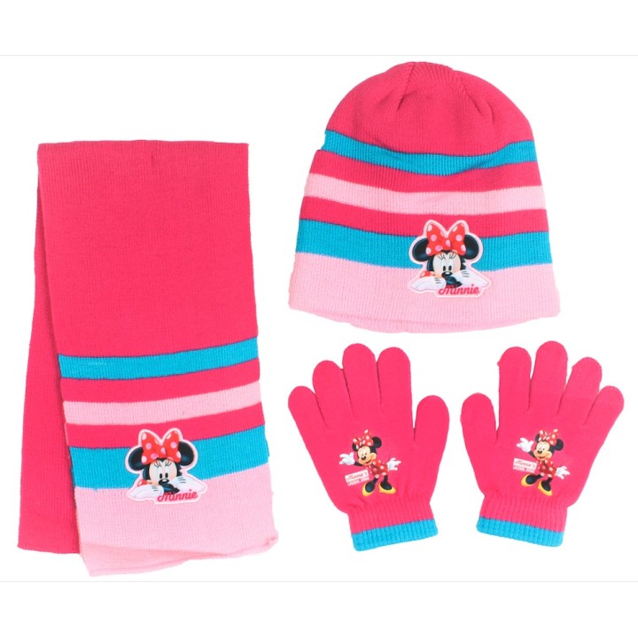 Ensemble de Bonnet Gants Echarpe Minnie 