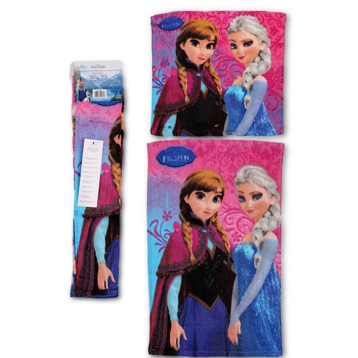 Serviettes la Reine des Neiges pour mains et multi-usages - Pack de 2 serviettes