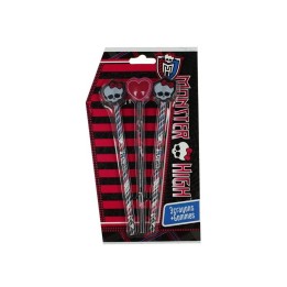 Set 3 crayons avec gomme 3D Monster High