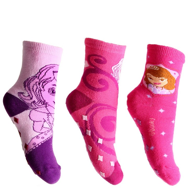 Lot de 6 Paires de Chaussettes Anti-Dérapantes Sofia Disney