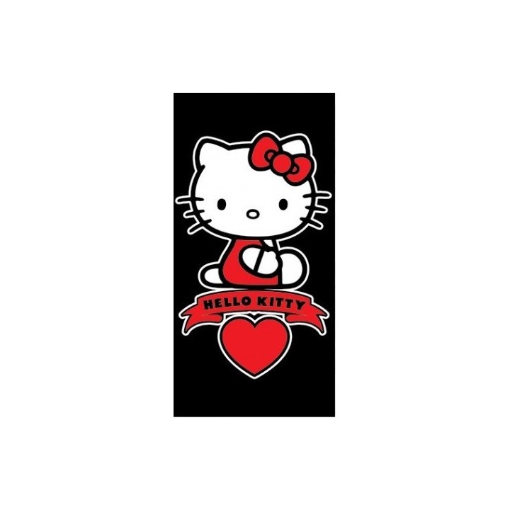 Serviette de Plage Coeur Hello Kitty