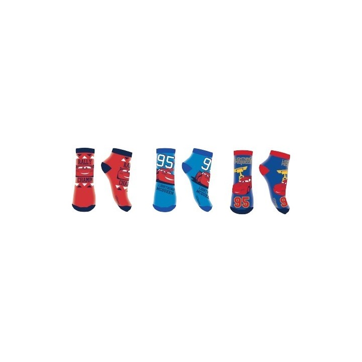 Lot de 3 Paires Socquettes Cars Disney