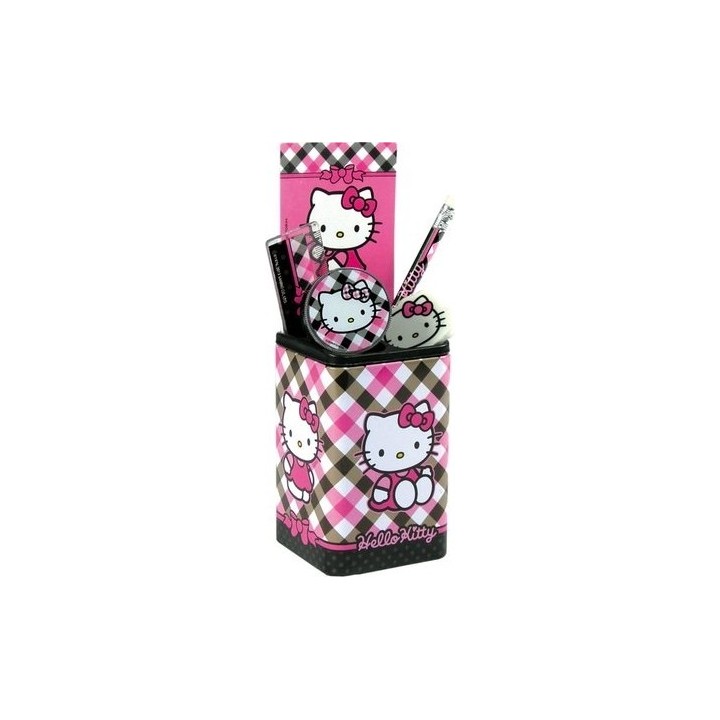 HELLO KITTY POT A CRAYONS + FOURNITURES SCOLAIRES