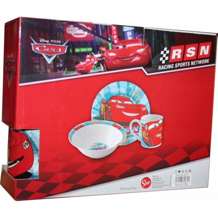 Set petit déjeuner 3 pièces mug - bol et assiette cars disney