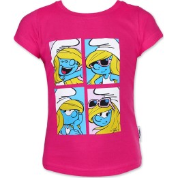 Tee shirt manches courtes  schtroumpf fille