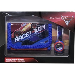 Set portefeuille + montre digitale Cars Disney