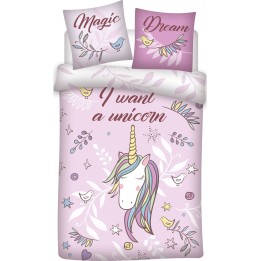 Parure housse de couette Licorne