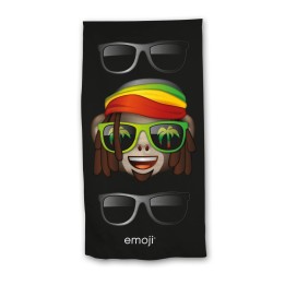 Serviette de Plage Emoji en noir
