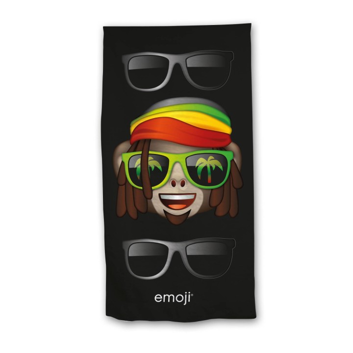 Serviette de Plage Emoji en noir
