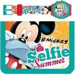 Set portefeuille + montre digitale Mickey Disney