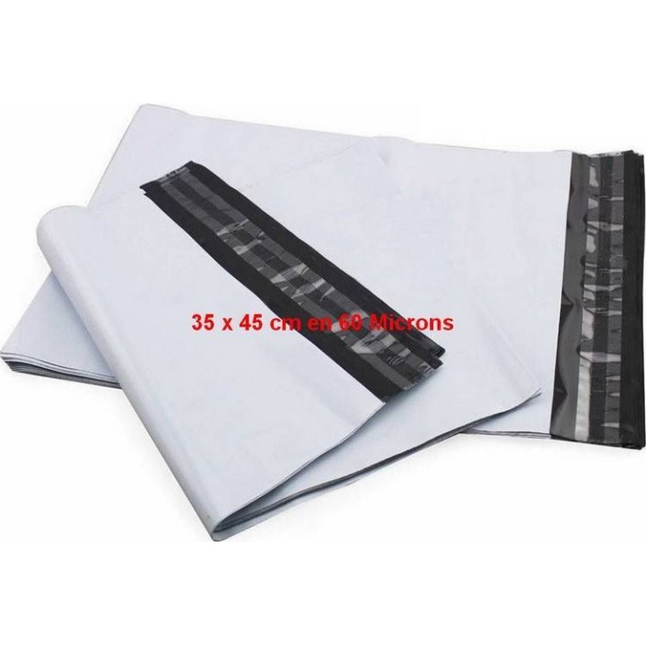 enveloppe plastique d'expédition blanches   - pochette d'expédition