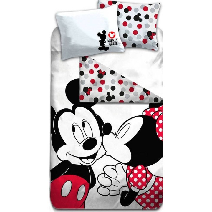 Parure Housse de couette Mickey et Minnie en coton