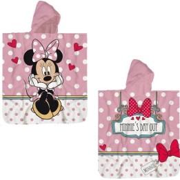 Poncho Minnie Disney à capuche en coton