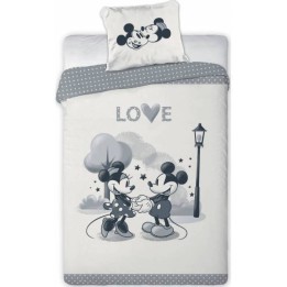 Parure Housse de couette Mickey et minnie Love en polyester