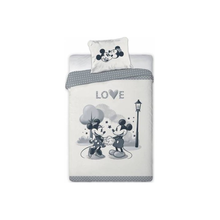 Parure Housse de couette Minnie and Mickey Love en polyester