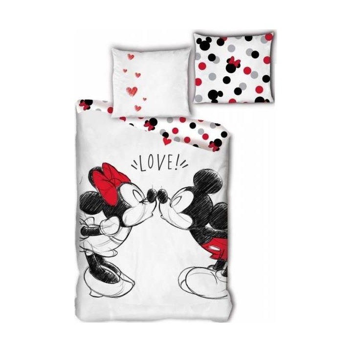Parure Housse de couette Minnie and Mickey Love en coton