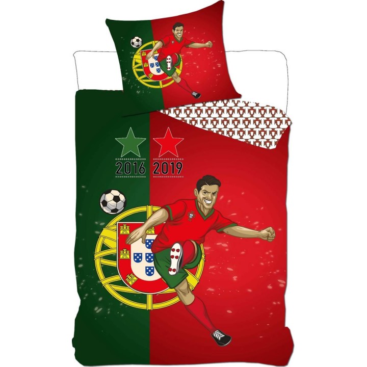 Parure Housse de Couette Portugal avec 2 étoiles Champion de Monde en 2016 et Coupe de Europa 2019