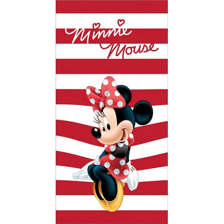 Serviette de Plage Minnie Disney avec rayures