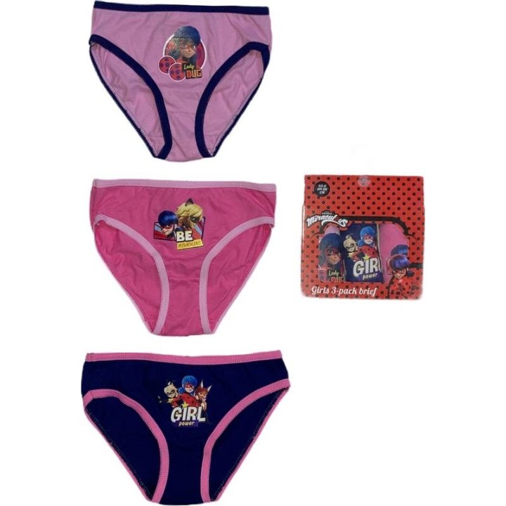 Boite de 3 culottes Miraculous  -Lady bugs