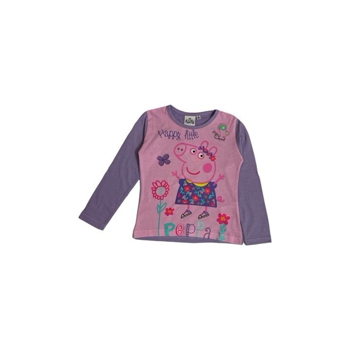 T-Shirt Manches Longues Peppa Pig En Rose