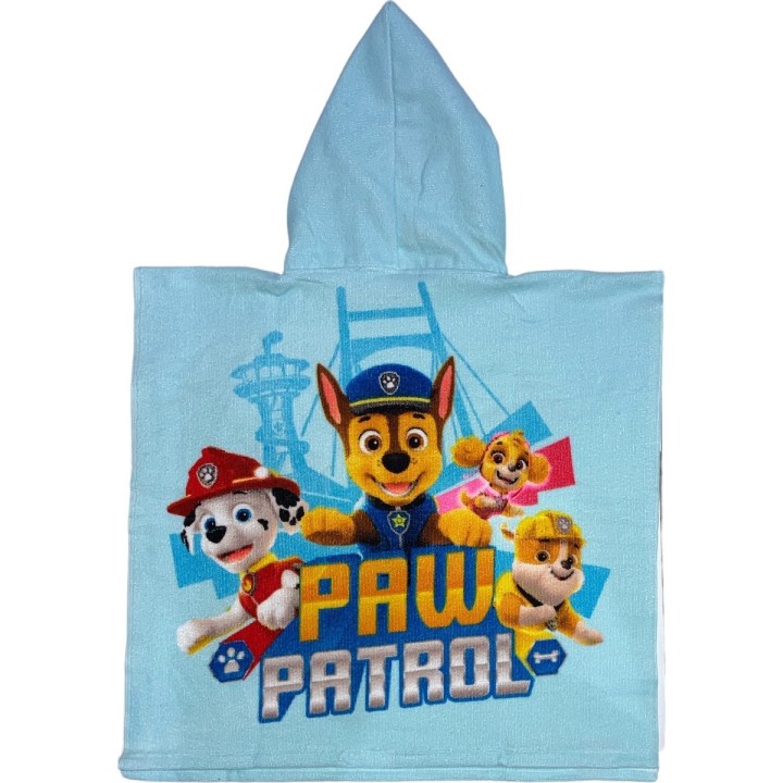 Poncho de bain Paw Patrol à capuche